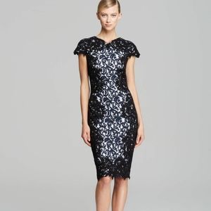 Tadashi Shoji Black & Navy Lace Dress